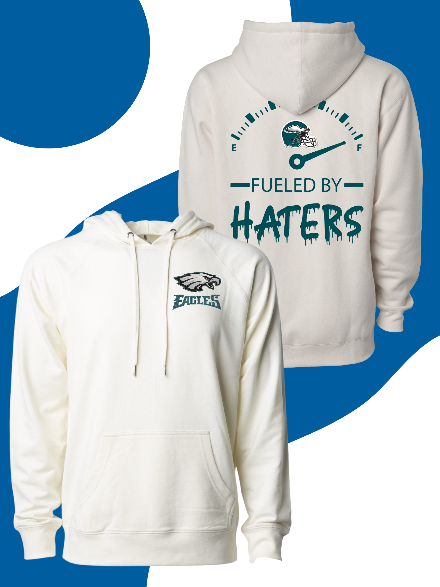 Hoodie with Philadelphia eagles logo on front and back